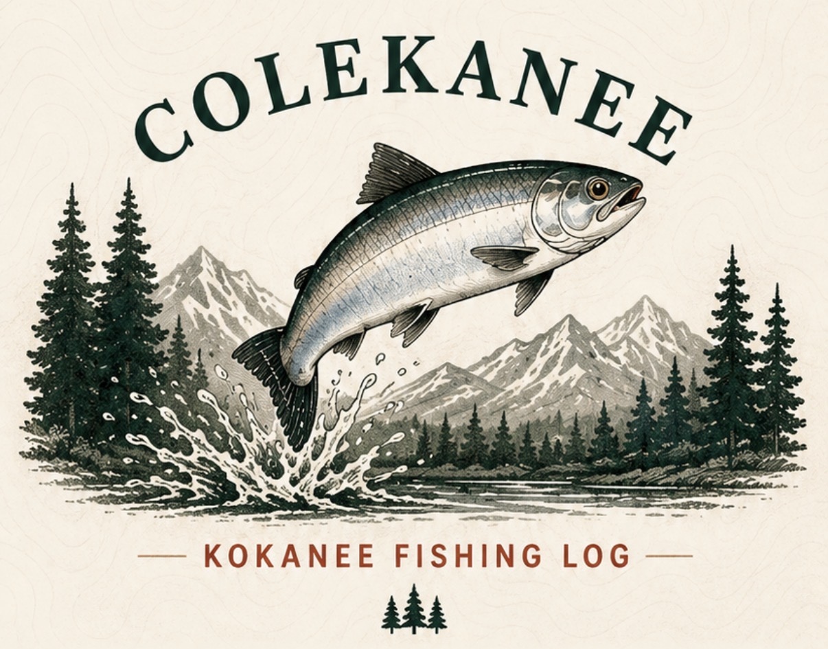 Colekanee illustrated kokanee logo